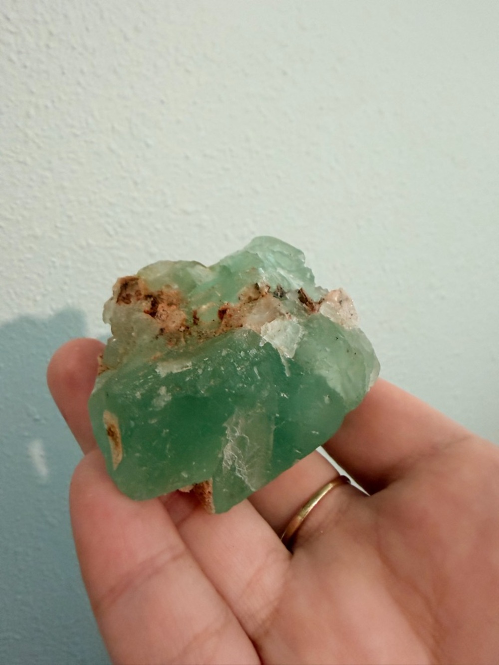 Natural green fluorite crystal reiki healing chakra